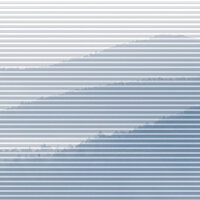 MHZ-Wabenplissee mit stilisierter Berglandschaft in Blau- und Grautönen – Dessin „Landscape“.
