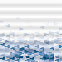 Wabenplissee mit Dreiecksverlauf in Blautönen auf weissem Stoff – Dessin „Arctic 6632“.